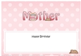Large DL Happy Birthday MOTHER insert with Cute Little Cat