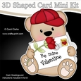 3D Shaped Card Mini Kit - Cute Romantic Teddy has a Valentines Card