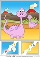 8 x 8 Cute Dinosaur Scalloped Corner Topper 