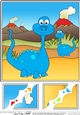 8 x 8 Cute Dinosaur Scalloped Corner Topper 