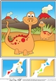 8 x 8 Cute Dinosaur Scalloped Corner Topper 