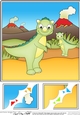 8 x 8 Cute Dinosaur Scalloped Corner Topper 