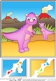8 x 8 Cute Dinosaur Scalloped Corner Topper 