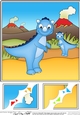 8 x 8 Cute Dinosaur Scalloped Corner Topper 