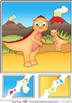 8 x 8 Cute Dinosaur Scalloped Corner Topper 