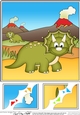 8 x 8 Cute Dinosaur Scalloped Corner Topper 