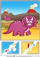8 x 8 Cute Dinosaur Scalloped Corner Topper 