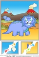 8 x 8 Cute Dinosaur Scalloped Corner Topper 