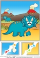 8 x 8 Cute Dinosaur Scalloped Corner Topper 