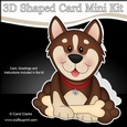 3D Shaped Card  Kit - Little Husky Dog Biscuit