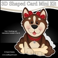 3D Shaped Card  Kit - Little Husky Dog Sugar