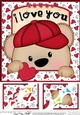 8 x 8 Scalloped Corner Topper - Love, Romance, Valentine - Teddy Bear