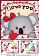 8 x 8 Scalloped Corner Topper - Love, Romance, Valentine - Koala Bear