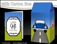 3D Milk Carton Treat Box - Blue VW Beetle Car