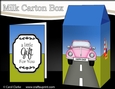 3D Milk Carton Treat Box - Pink VW Beetle Car