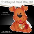 3D Shaped Card Mini Kit - Cute Romantic Rusty Dog has a Rose