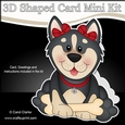 3D Shaped Card  Kit - Little Husky Dog Misty
