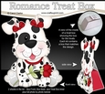3D Valentine Treat Box Mini Kit - Cute Romantic Spotty Dog has a Rose