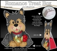 3D Valentine Treat Box Mini Kit - Cute Romantic Yorkie Dog has a Rose