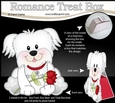 3D Valentine Treat Box Mini Kit - Cute Romantic Bichon Frise Dog has a Rose
