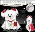 3D Valentine Treat Box Mini Kit - Cute Romantic Bichon Frise Dog has a Rose