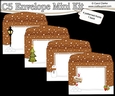 4 x C5 Cute Christmas Gingerbread envelopes Mini Kit