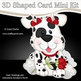 3D Shaped Card Mini Kit - Cute Romantic Spotty Dog has a Rose