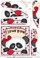 Fan Pyramage Topper - Love, Romance, Valentine - Panda Bear