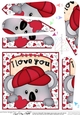 Fan Pyramage Topper - Love, Romance, Valentine - Koala Bear