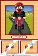 8 x 8 Scalloped Corner Topper - Little Motorbike Rider
