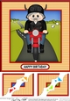 8 x 8 Scalloped Corner Topper - Little Motorbike Rider