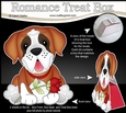 3D Valentine Treat Box Mini Kit - Cute Romantic St Bernard Dog has a Rose