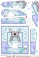 Cute Little Koala Bear Bathtub Buddies Fan Pyramage Topper