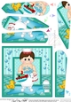 Cute Little Boy Bathtub Buddies Fan Pyramage Topper