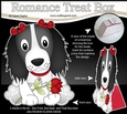 3D Valentine Treat Box Mini Kit - Cute Romantic Springer Spaniel Dog has a Rose
