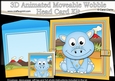 3D Animated Moveable Wobble Head Card - Cute Little Daly Dino