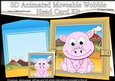 3D Animated Moveable Wobble Head Card - Cute Little Dilly Dino