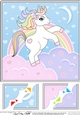 8 x 8 Cute Little Unicorn Scalloped Corner Topper  