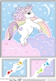 8 x 8 Cute Little Unicorn Scalloped Corner Topper  