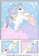 8 x 8 Cute Little Unicorn Scalloped Corner Topper  