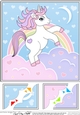8 x 8 Cute Little Unicorn Scalloped Corner Topper  