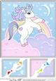 8 x 8 Cute Little Unicorn Scalloped Corner Topper  