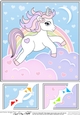8 x 8 Cute Little Unicorn Scalloped Corner Topper  