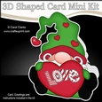 3D Shaped Card Mini Kit - Cute Romantic Gnome has a Love Heart 
