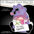 3D Shaped Card Mini Kit - Cute Romantic Gnome has a Valentines Card