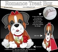 3D Valentine Treat Box Mini Kit - Cute Romantic Boxer Dog has a Rose
