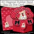 3D Diagonal Rubber Band Pop Up Box Card Kit - Cute Teddy Bear has a Valentine Card