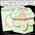 3D Diagonal Rubber Band Pop Up Box Card Kit - Cute Little Baby Jude