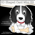 3D Shaped Card  Kit - Little Springer Spaniel Dog Blue
