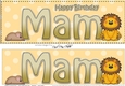 Large DL Happy Birthday MAM 3D decoupage with Cute Lion
